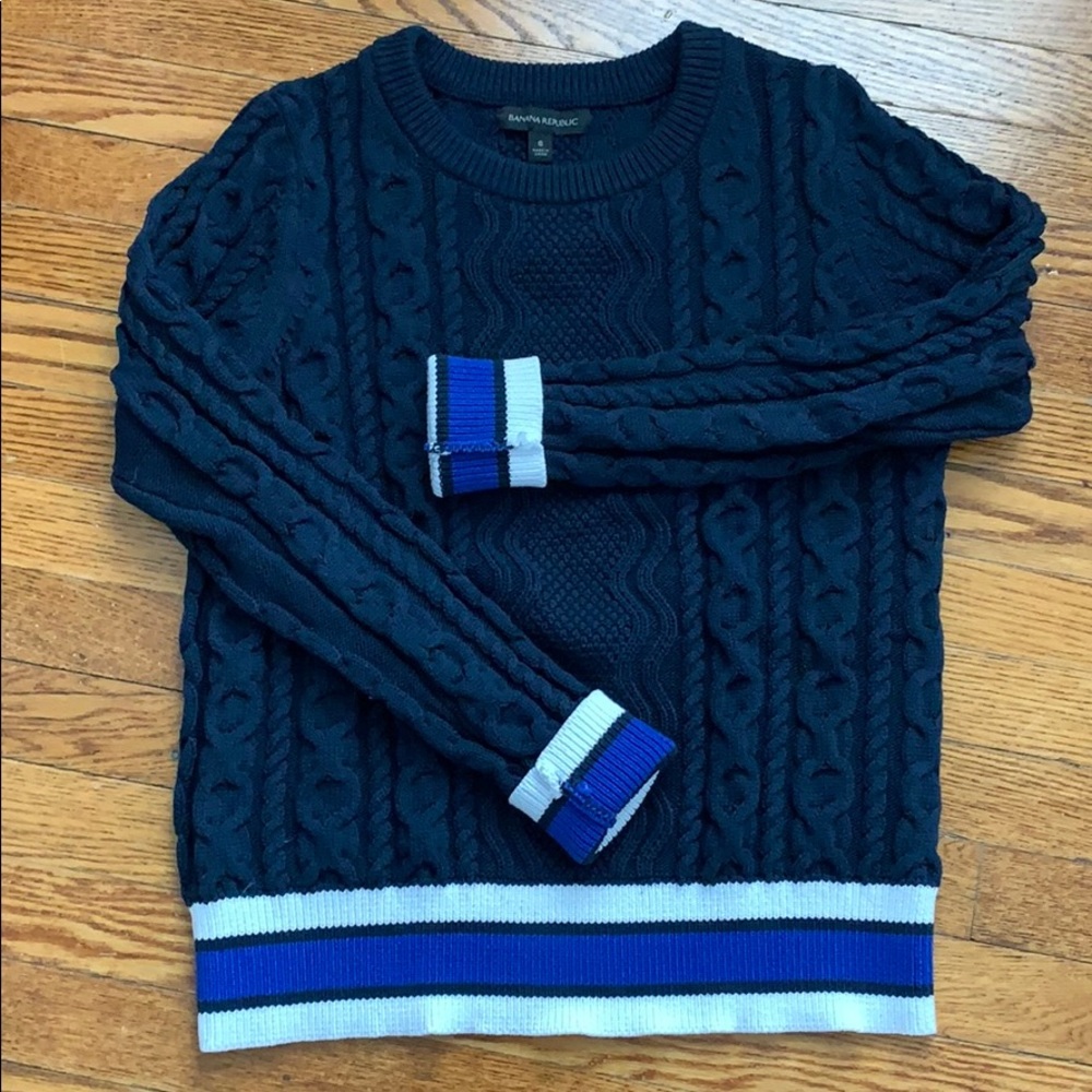 Banana Republic preppy cable knit sweater